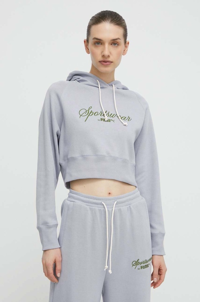 Βαμβακερή μπλούζα Puma γκρί 624273