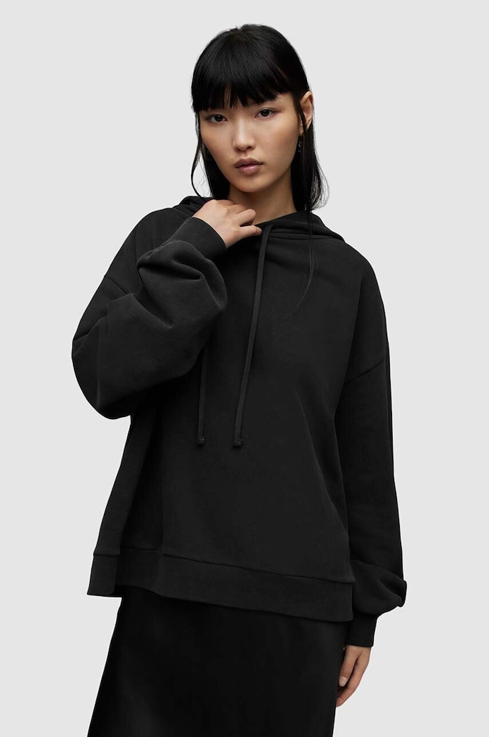 Βαμβακερή μπλούζα AllSaints STARDUST στάμπα μαύρο WG026Z