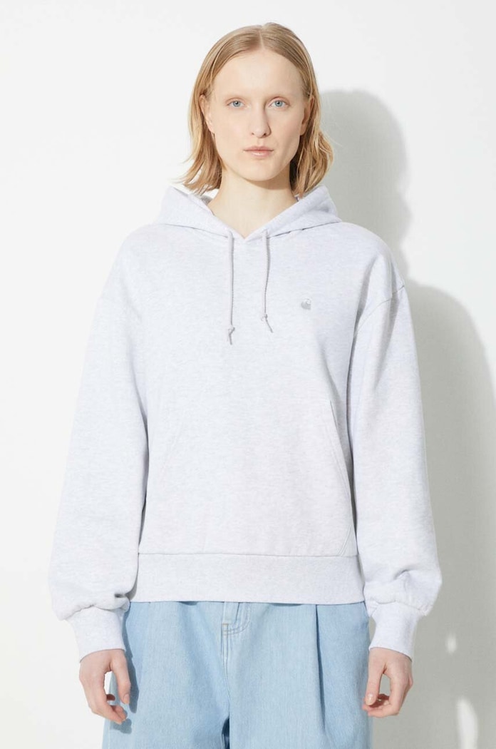 Памучен суичър Carhartt WIP Hooded Casey Sweatshirt меланж сив I032644.1DQXX
