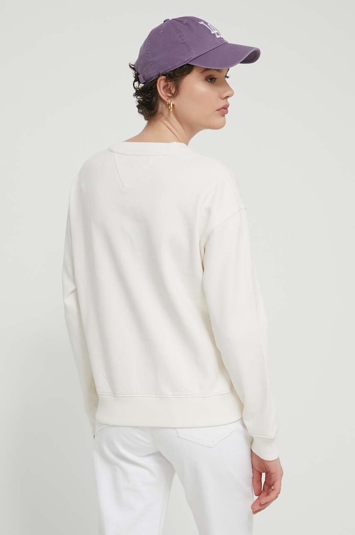 Odzież Tommy Jeans bluza bawełniana DW0DW17786 beżowy