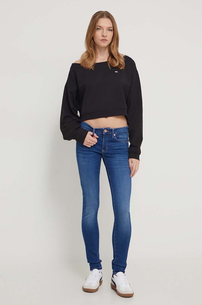 Tommy Jeans bluză DW0DW17956 negru AW24