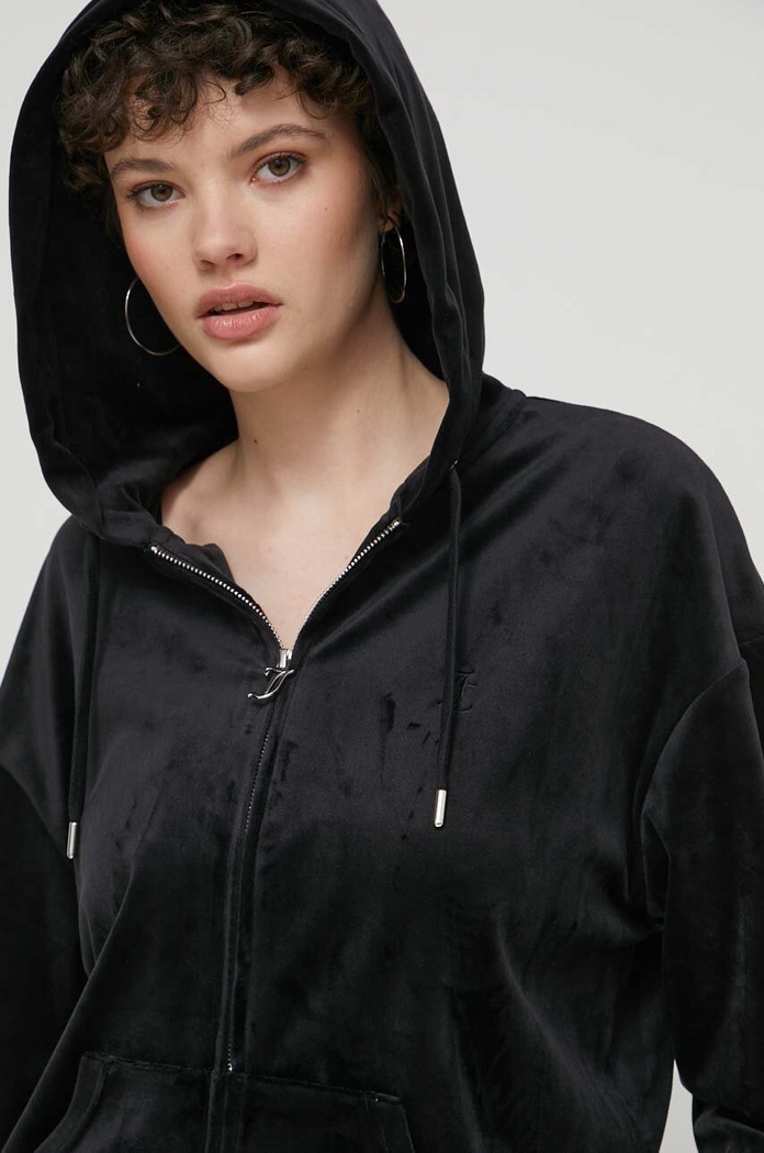 Velurová mikina Juicy Couture černá JCWAS24342.101