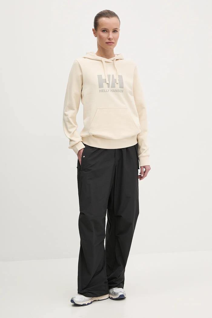 Bavlnená mikina Helly Hansen HH LOGO 2.0 34460 béžová SS25