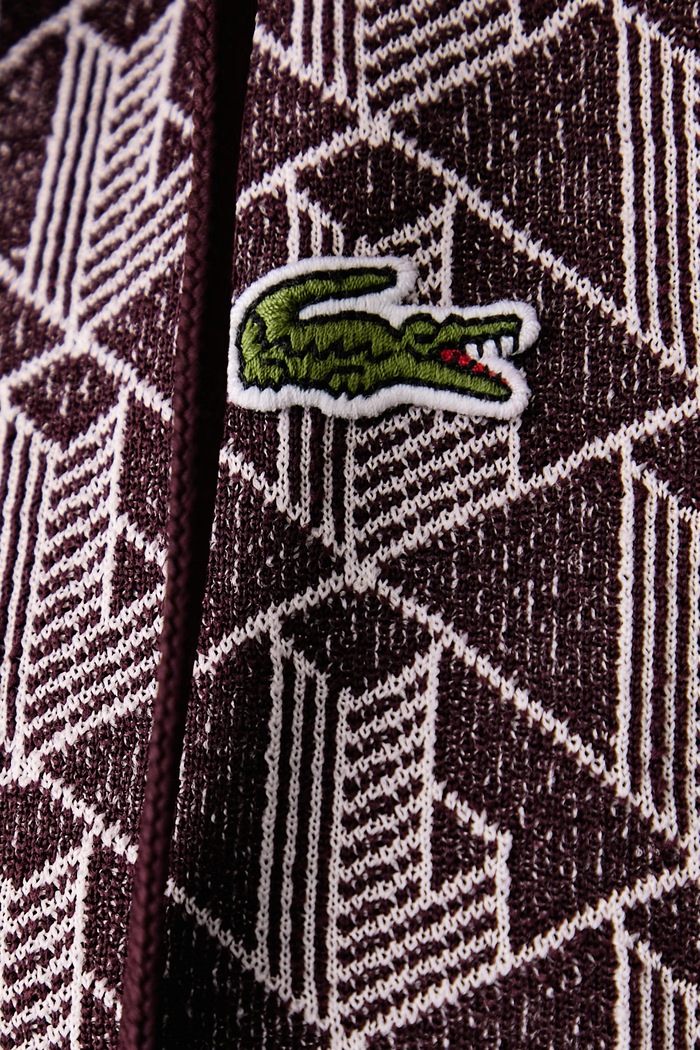 Bluza rozpinana z kapturem damska z bawełną Lacoste fioletowy SF7606