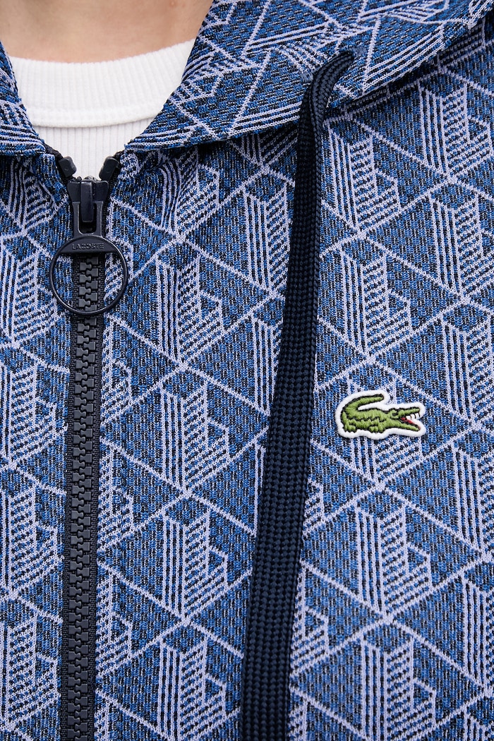 Lacoste bluza rozpinana z kapturem z bawełną damska SF7606 granatowy