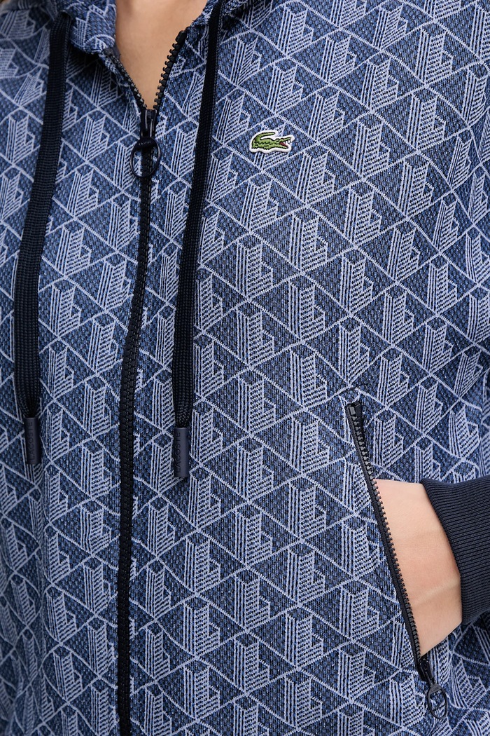 Lacoste μπλούζα με κουκούλα και κουμπιά με βαμβάκι Γυναικεία SF7606 σκούρο μπλε