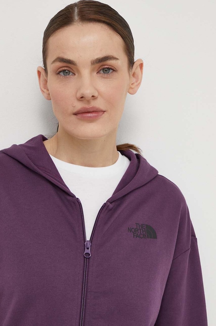 The North Face bluza bawełniana fioletowy NF0A87E3V6V1