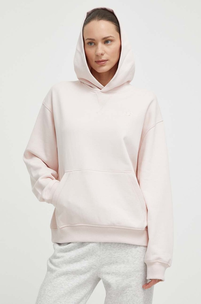 Bavlněná mikina New Balance WT41537OUK růžová WT41537OUK