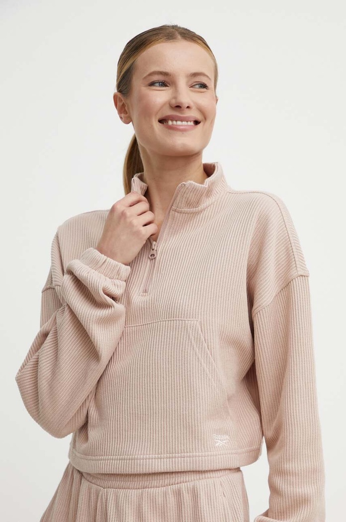 Суичър Reebok Classic Wardrobe Essentials без качулка розов 100075337