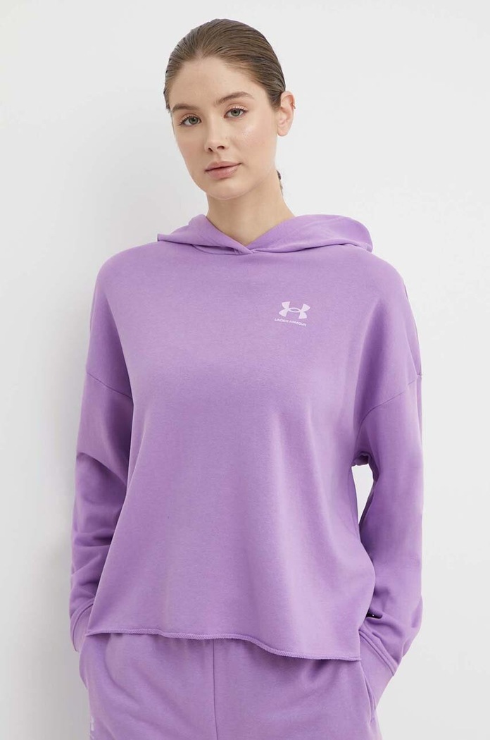 Under Armour bluza treningowa Rival z kapturem fioletowy 1382736