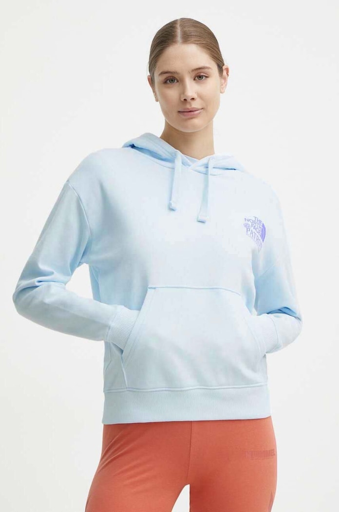 Βαμβακερή μπλούζα The North Face στάμπα μπλε NF0A87DYO0R1