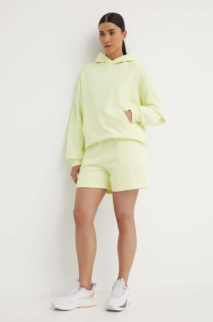 Βαμβακερή μπλούζα New Balance WT41537LLT πράσινο SS24