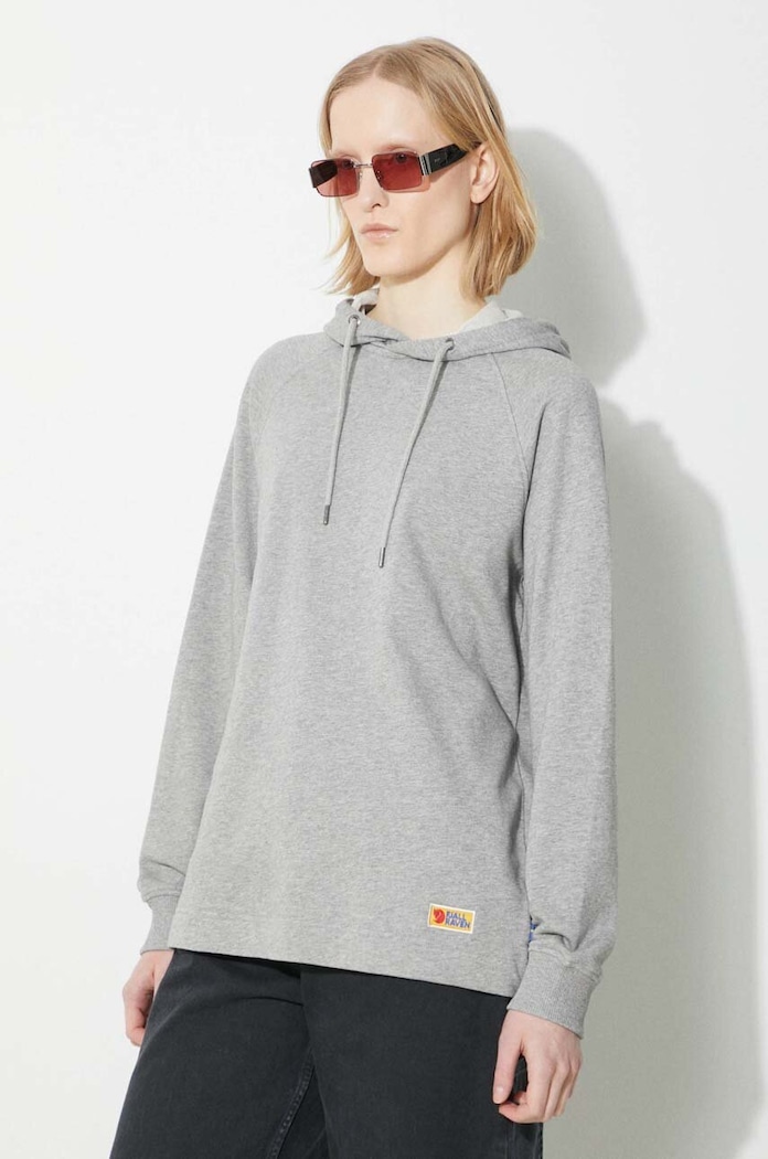 Βαμβακερή μπλούζα Fjallraven Vardag Hoodie W γκρί F86987.020.999