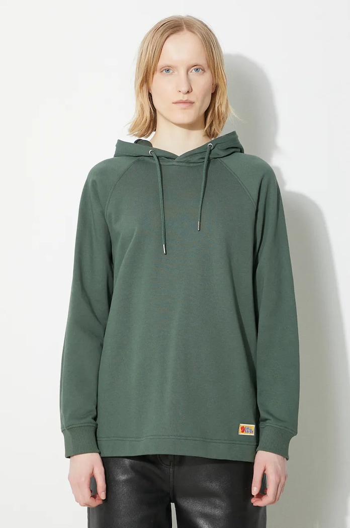 Pamučna dukserica Fjallraven Vardag Hoodie W tirkizna F86987.679