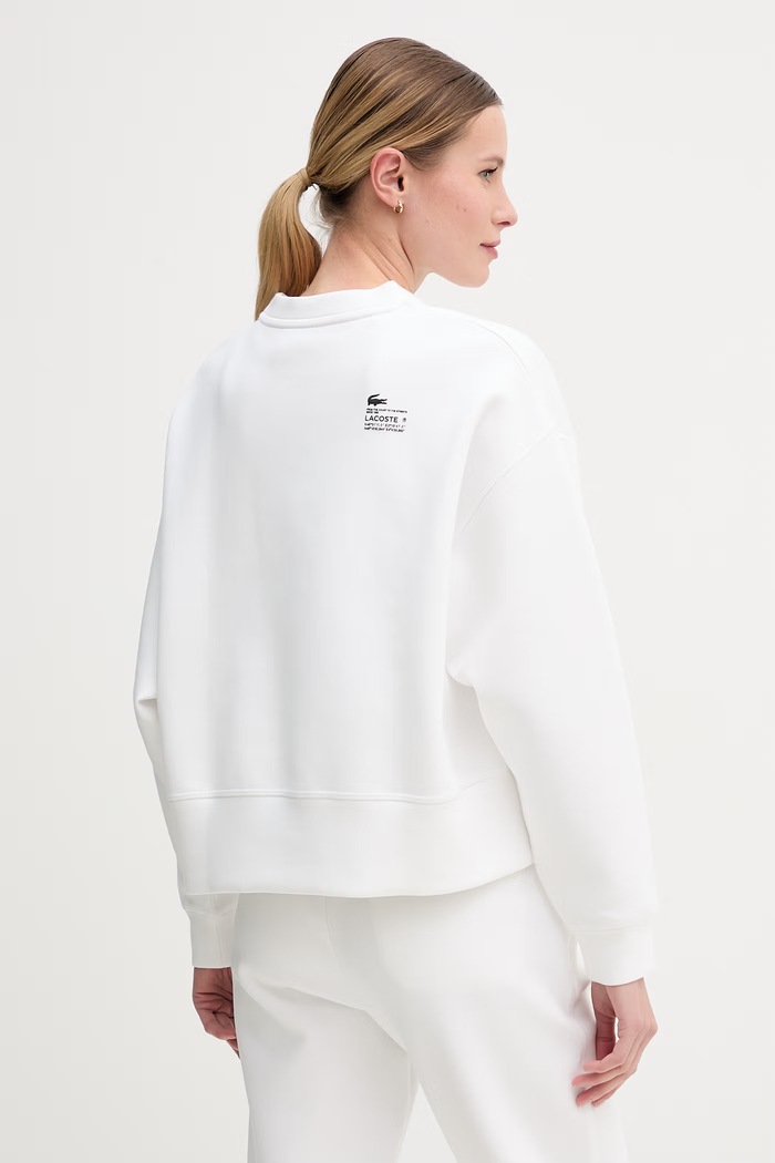 Odzież Lacoste bluza oversize z bawełną damska SF5614 biały