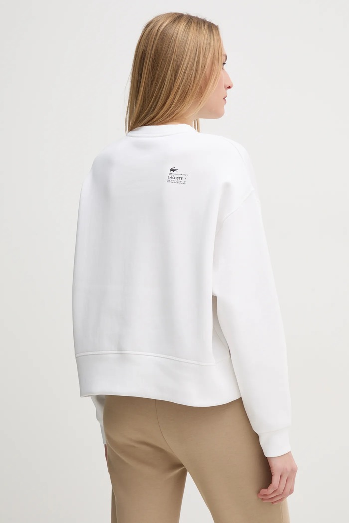 Odzież Lacoste bluza oversize z bawełną damska SF5614 biały