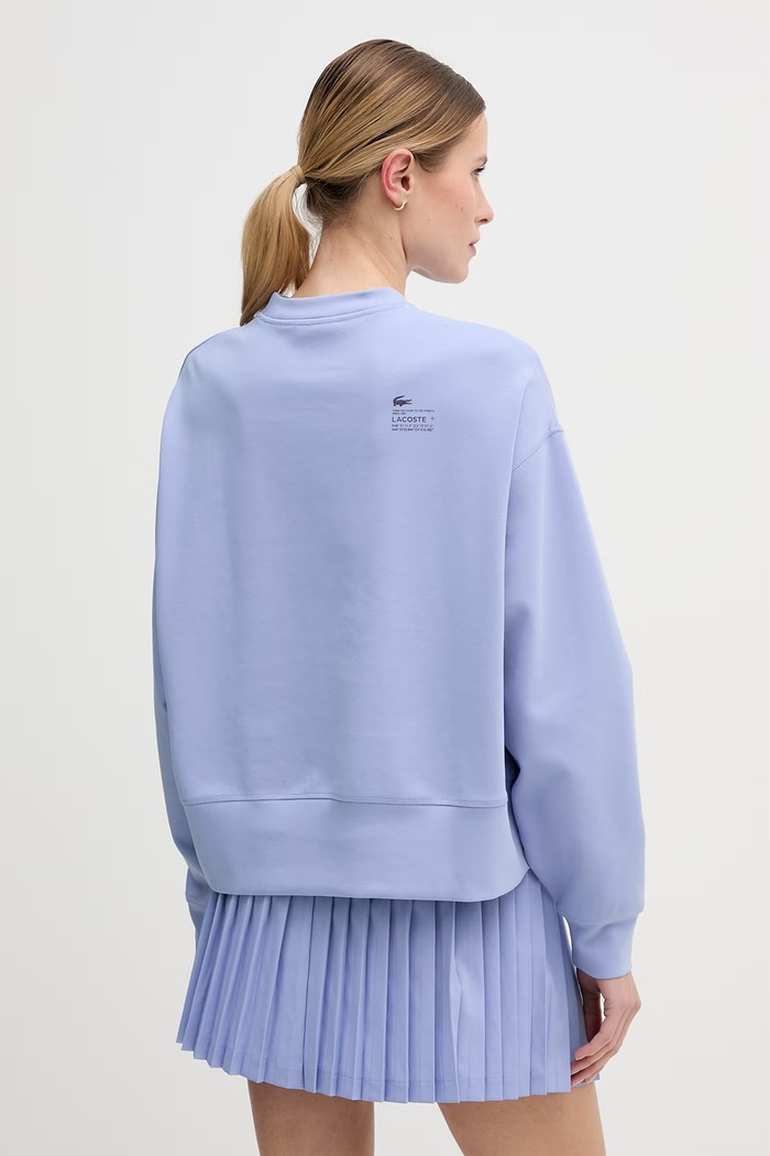 Odzież Lacoste bluza oversize z bawełną damska SF5614 niebieski