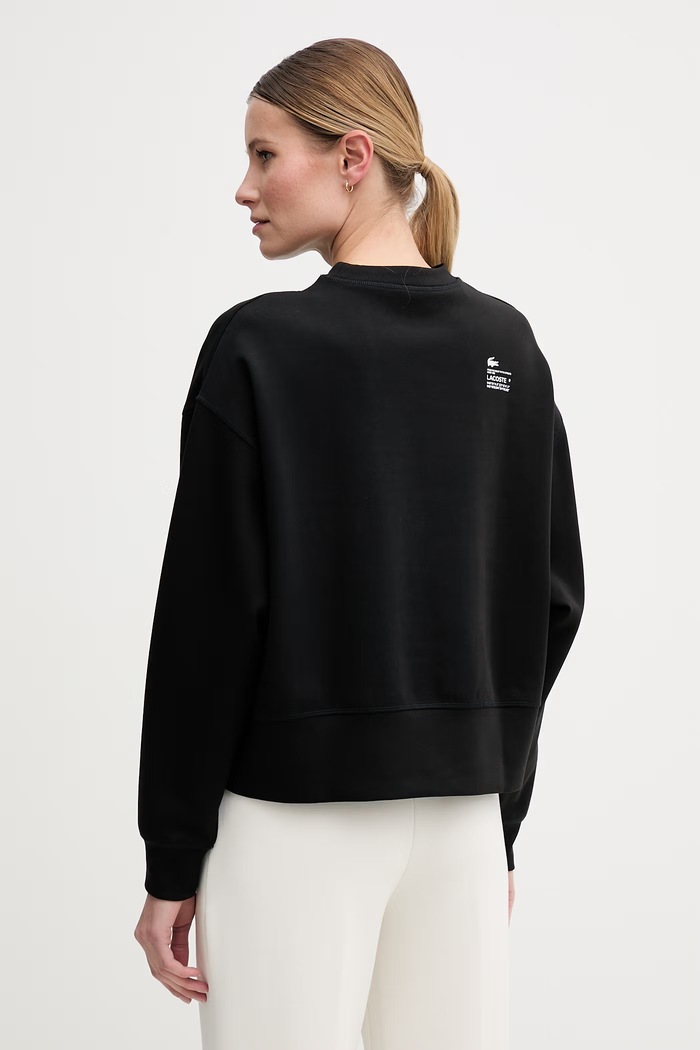 Odzież Lacoste bluza oversize z bawełną damska SF5614 czarny