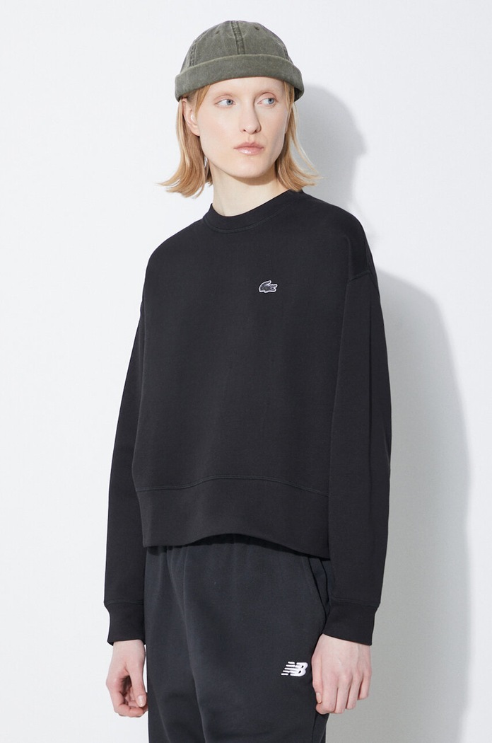 Lacoste μπλούζα oversize με βαμβάκι Γυναικεία μαύρο SF5614