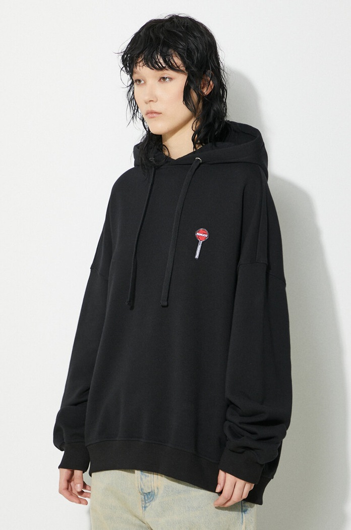 Bavlněná mikina Fiorucci Black Lollipop Patch Hoodie černá M01FPSHO092CJ05BK01