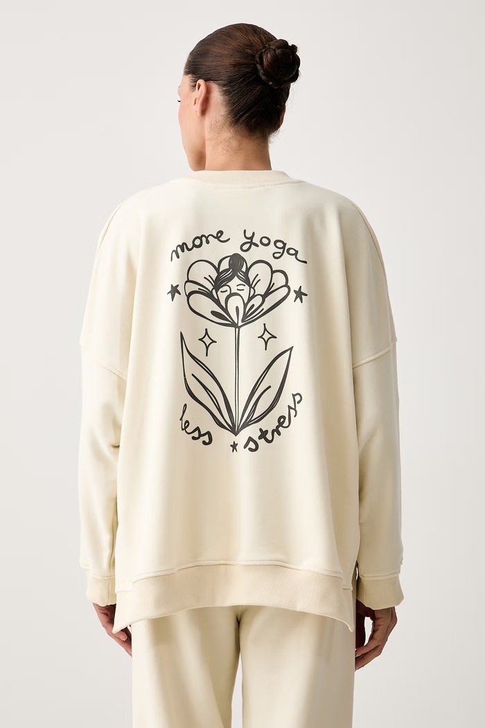 JOYINME Športová mikina dámska s bavlnou Kind béžová Bluza.Oversize.Kind