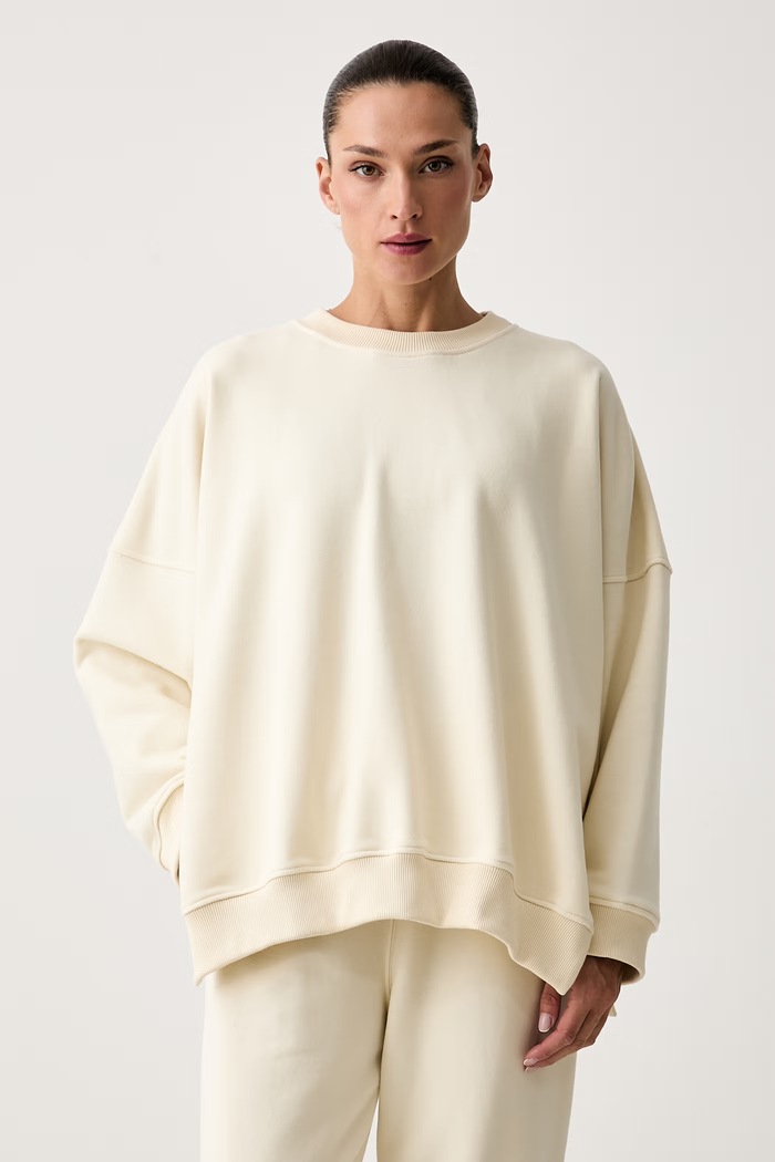 Oblečenie JOYINME Športová mikina dámska s bavlnou Kind Bluza.Oversize.Kind béžová