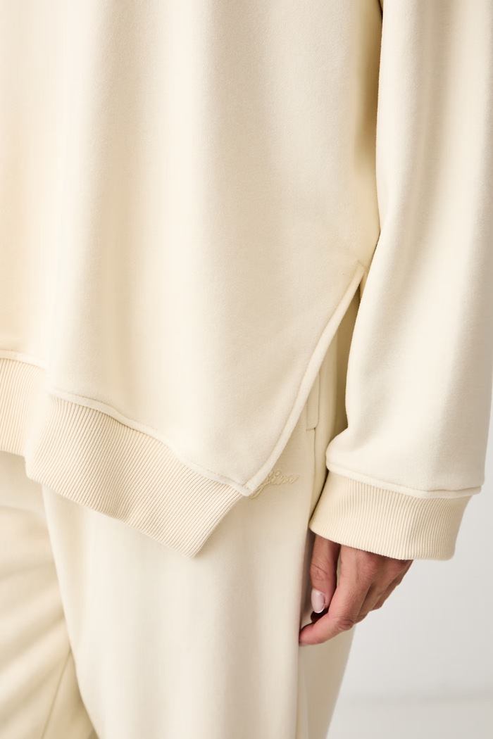 Športová mikina dámska s bavlnou Kind JOYINME béžová Bluza.Oversize.Kind