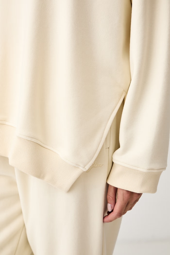 Športová mikina dámska s bavlnou Kind JOYINME béžová Bluza.Oversize.Kind