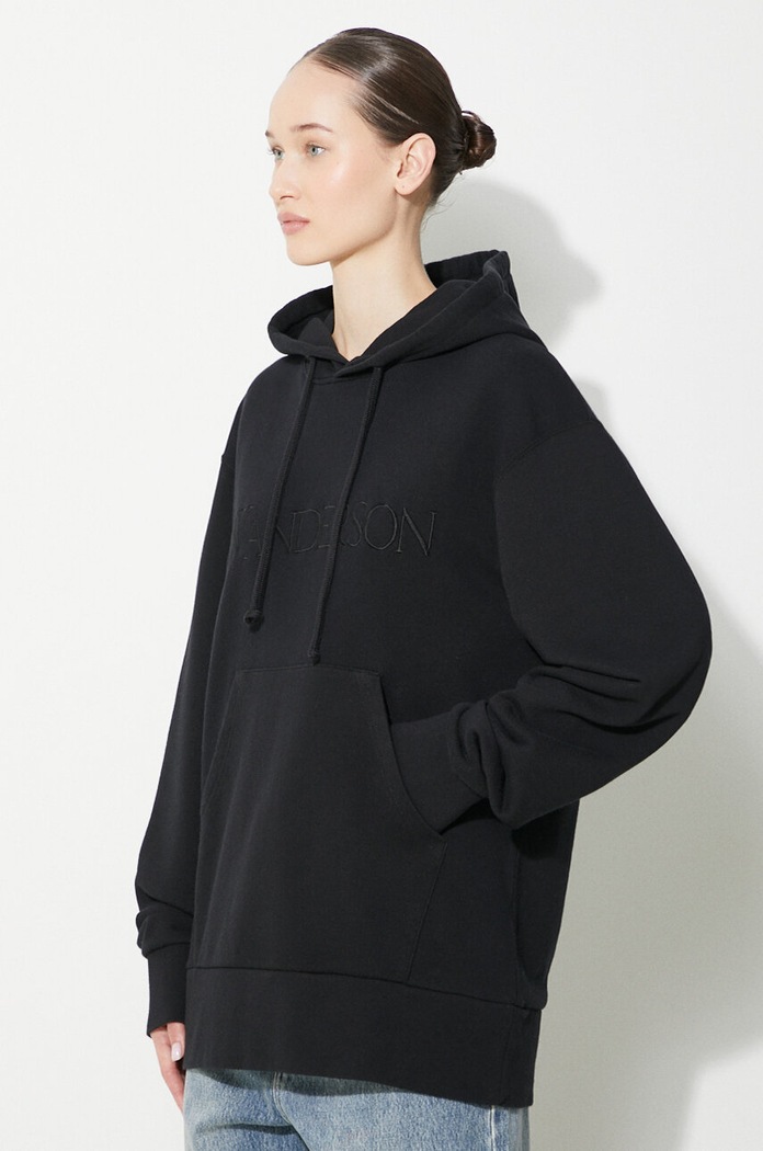 JW Anderson cotton sweatshirt Logo Embroidery Hoodie black JW0164.PG0861.999