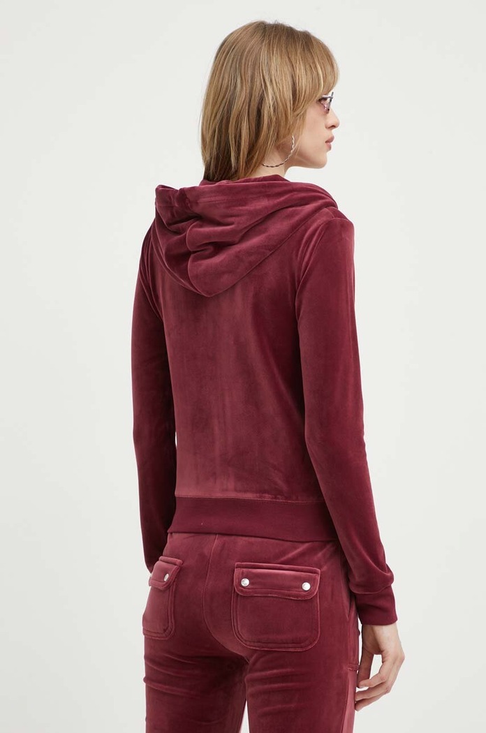 Odzież Juicy Couture bluza welurowa JCAP176.485 bordowy