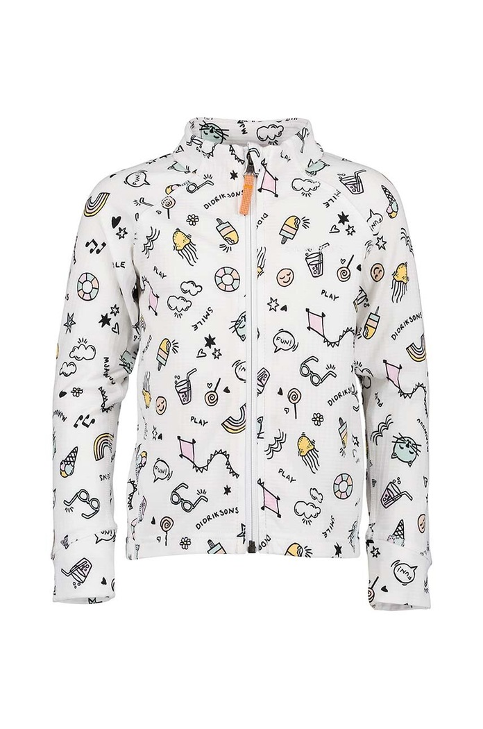 Didriksons bluza dziecięca JADIS PR KIDS FZ wzorzyste biały 505299
