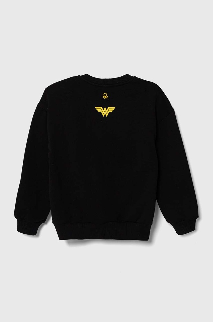 Παιδική βαμβακερή μπλούζα United Colors of Benetton 3J68C10IN.G.Seasonal μαύρο SS24
