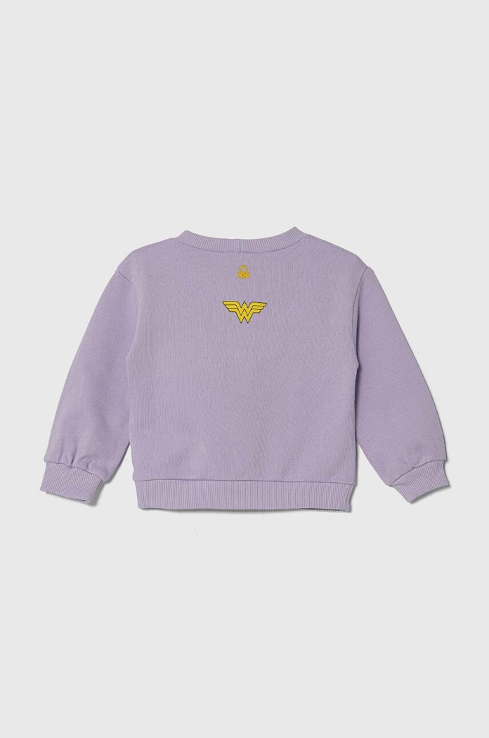 United Colors of Benetton bluza bawełniana dziecięca x DC 3J68G10EA.P.Seasonal fioletowy SS24