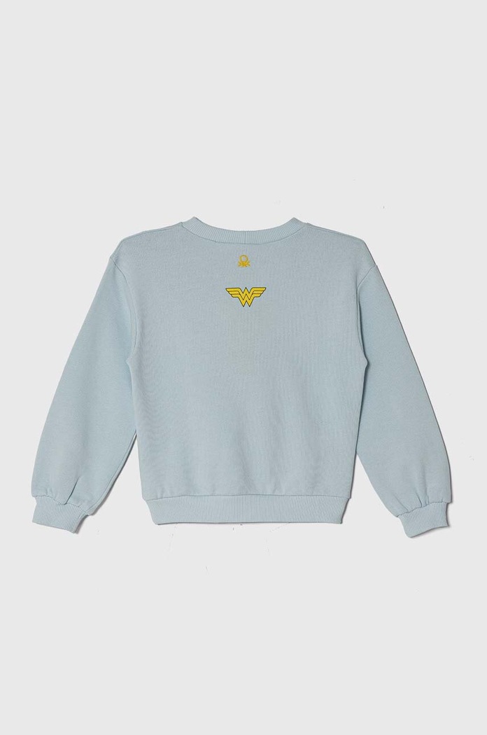 United Colors of Benetton hanorac de bumbac pentru copii x DC 3J68G10EA.P.Seasonal albastru SS24