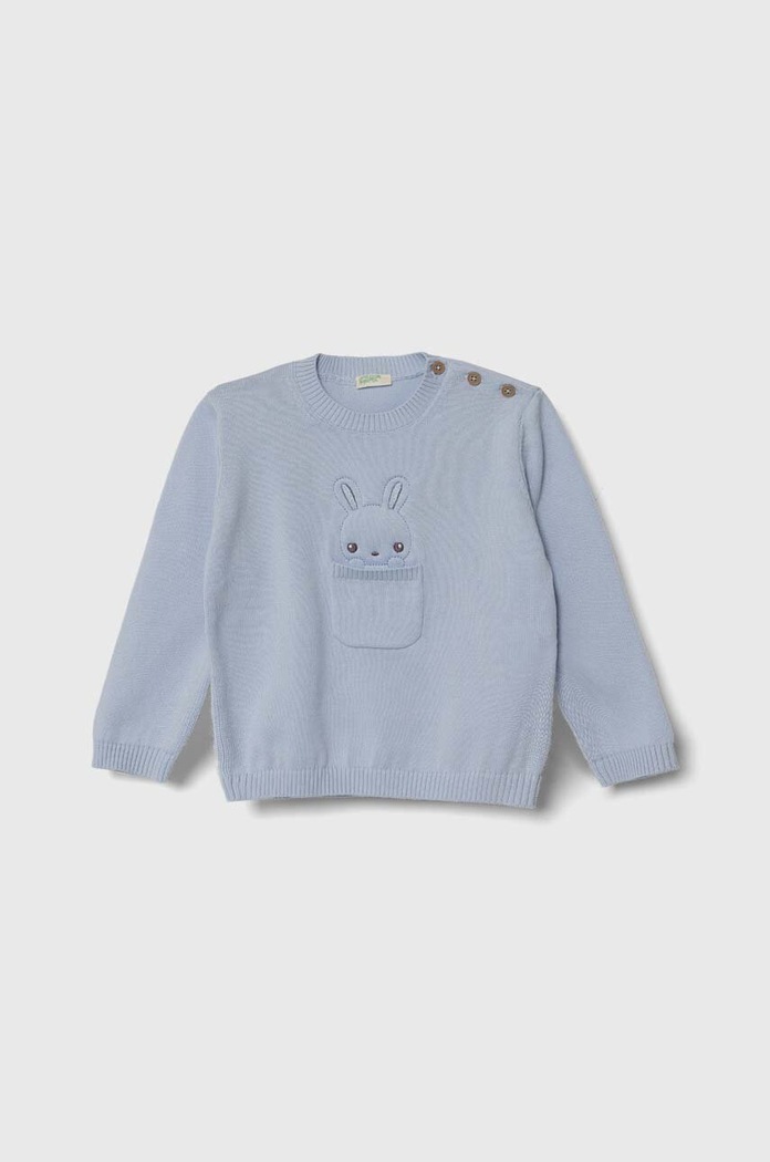 Dětský bavlněný svetr United Colors of Benetton tenká modrá 10C1B100W.W.Seasonal