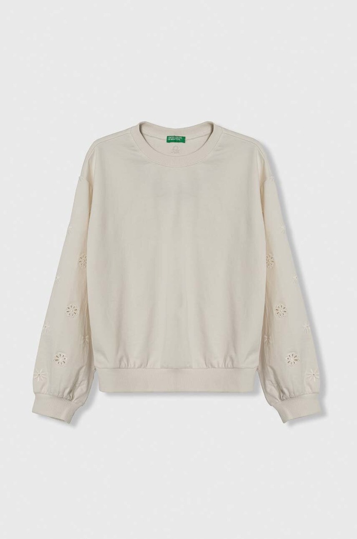United Colors of Benetton bluza bawełniana dziecięca bawełna beżowy 3BC1C10ID.G.Seasonal