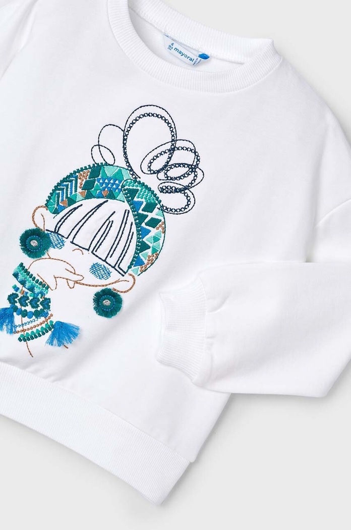 Dziewczynka Mayoral bluza dziecięca 3469.6G.Mini.PPYH biały