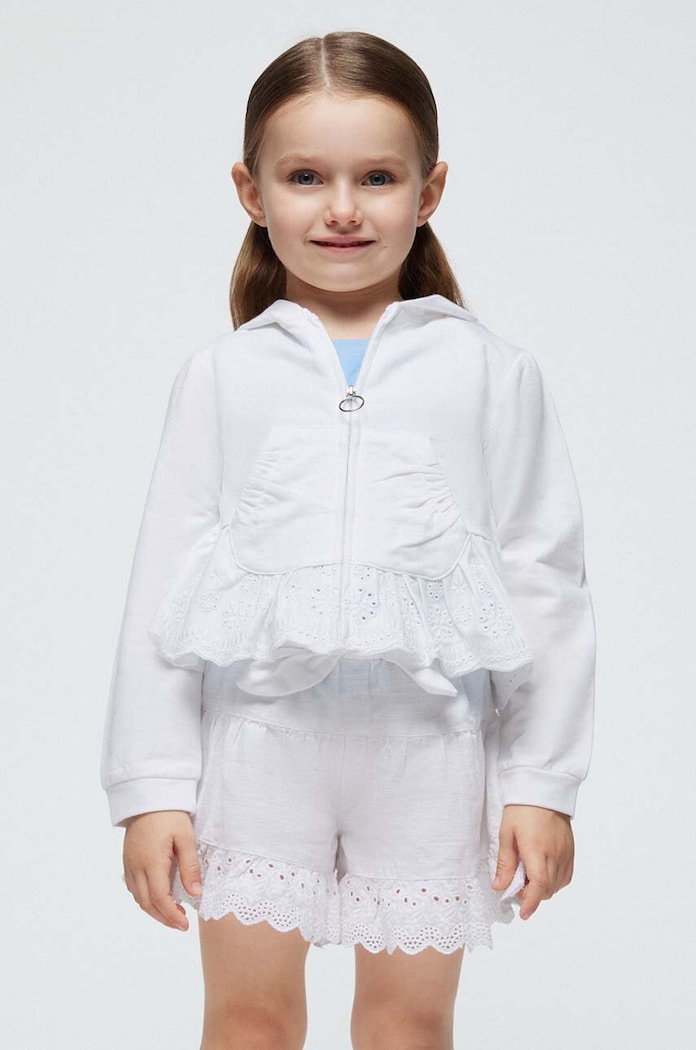 Mayoral bluza bawełniana dziecięca bawełna biały 3477.6H.Mini.PPYH