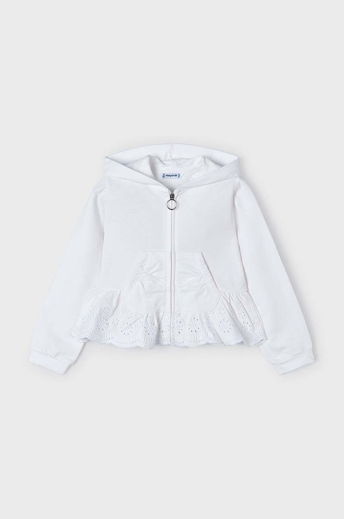 Mayoral bluza bawełniana dziecięca 3477.6H.Mini.PPYH biały SS24