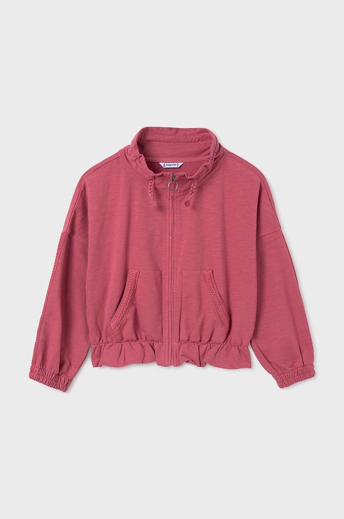 Mayoral bluza bawełniana dziecięca bawełna różowy 6461.8C.Junior.PPYH