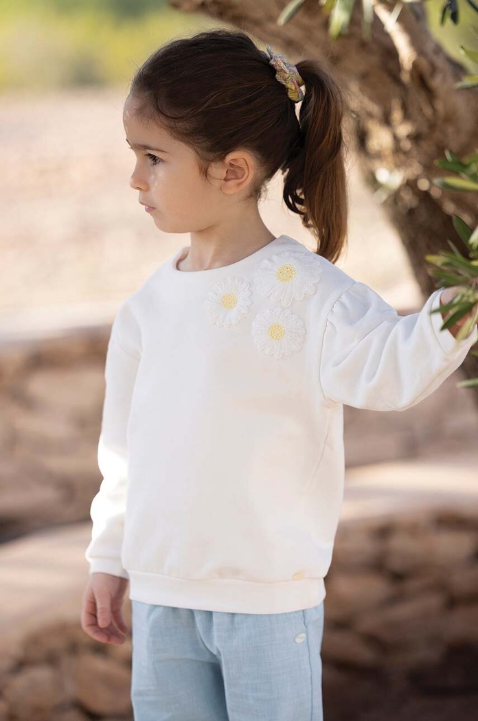 Tartine et Chocolat bluza bawełniana dziecięca aplikacja beżowy TY15011.104
