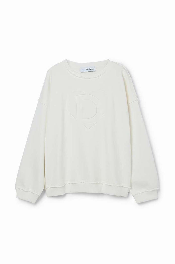 Παιδική βαμβακερή μπλούζα Desigual 24SGSK12 λευκό SS24