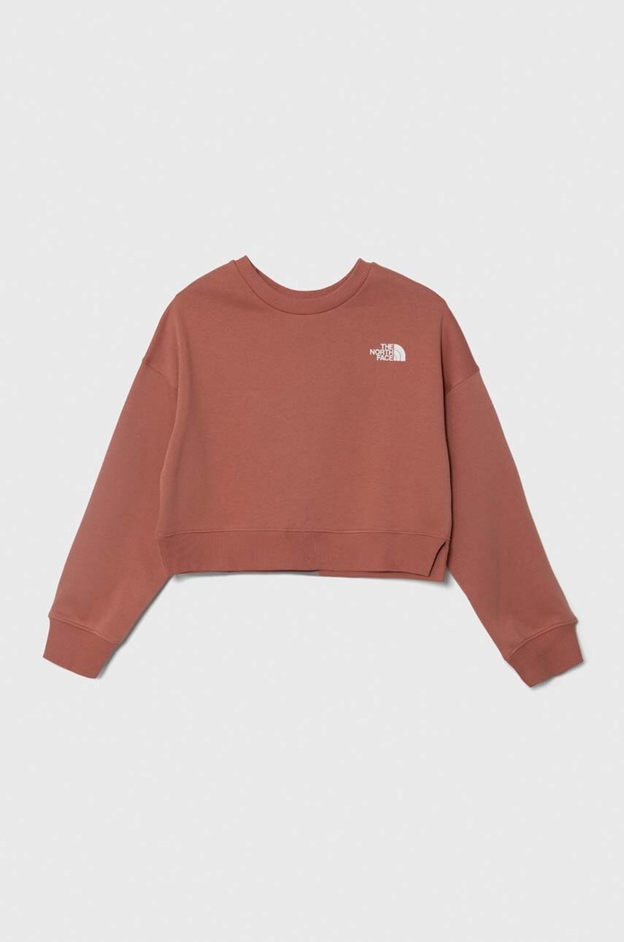 Dětská mikina The North Face NEW CUTLINE CREW FLEECE bez kapuce růžová NF0A877P
