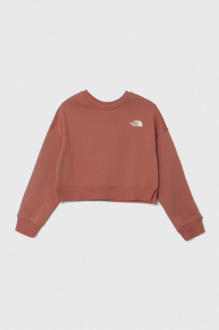 Dětská mikina The North Face NEW CUTLINE CREW FLEECE bez kapuce růžová NF0A877P