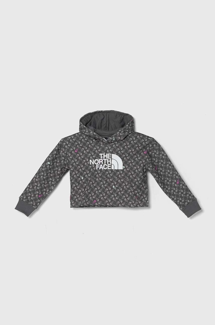 The North Face hanorac de bumbac pentru copii DREW PEAK LIGHT HOODIE PRINT print gri NF0A8872