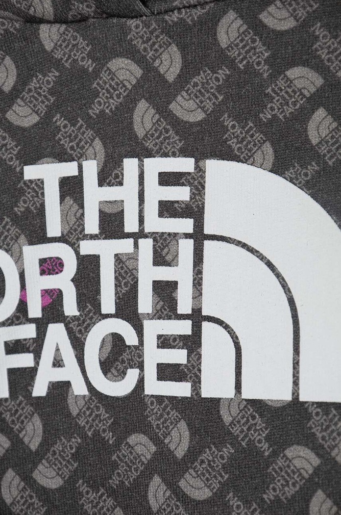 Fete The North Face hanorac de bumbac pentru copii DREW PEAK LIGHT HOODIE PRINT NF0A8872 gri