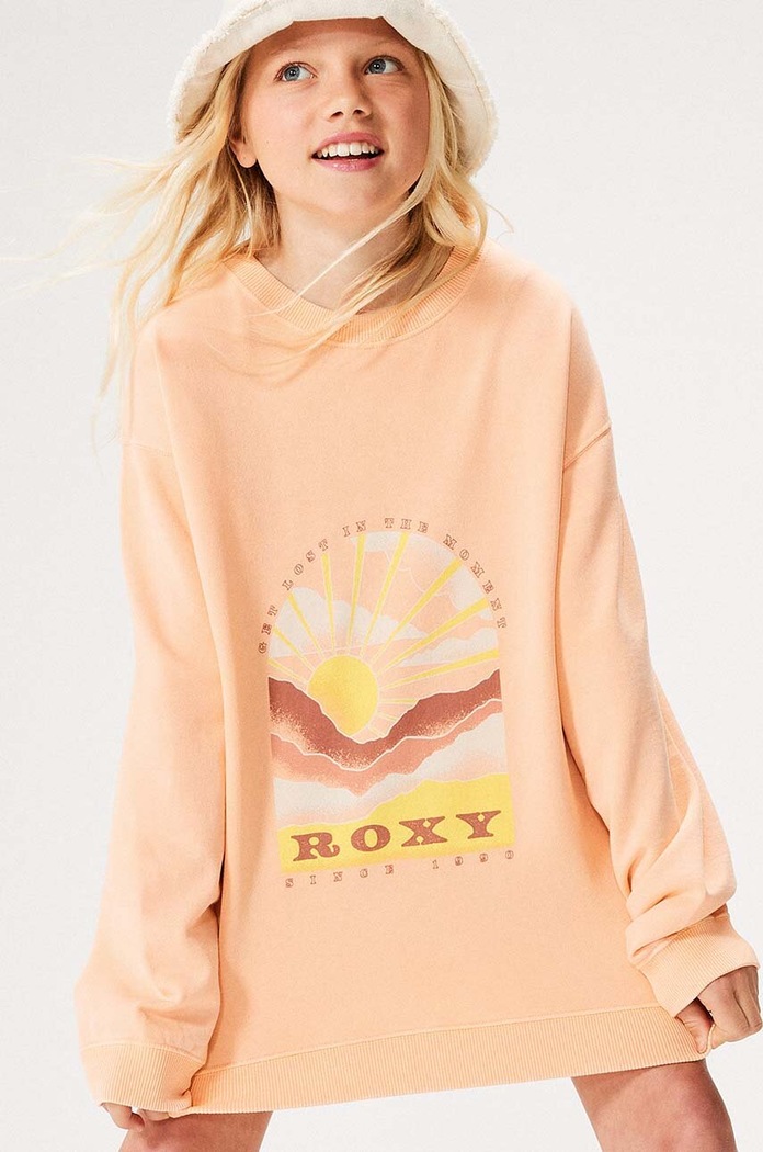 Roxy bluza dziecięca LINEUPCREWRGTER pomarańczowy ERGFT03926