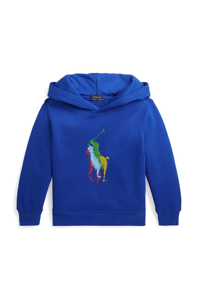 Detská mikina Polo Ralph Lauren s kapucňou modrá 322925619002