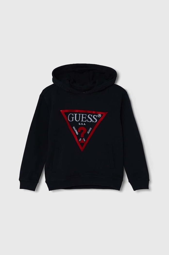 Детски памучен суичър Guess памук тъмносин L4RQ23.KAD74.PPYH