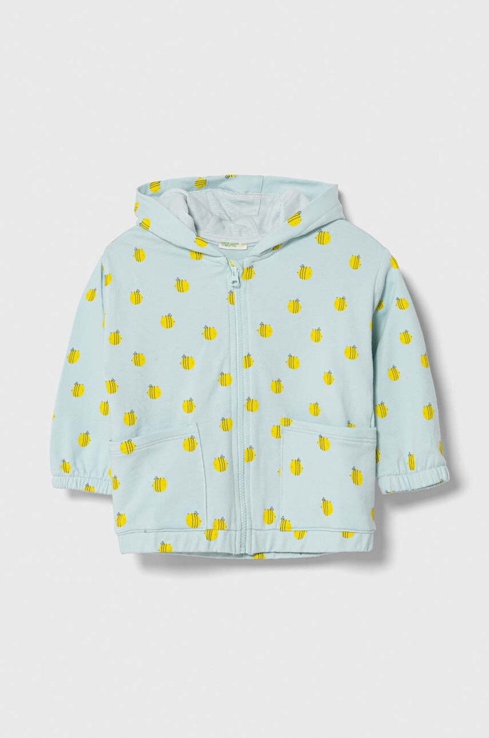 Mikina pre bábätká United Colors of Benetton s elastanom modrá 3VHBA5015.W.Seasonal